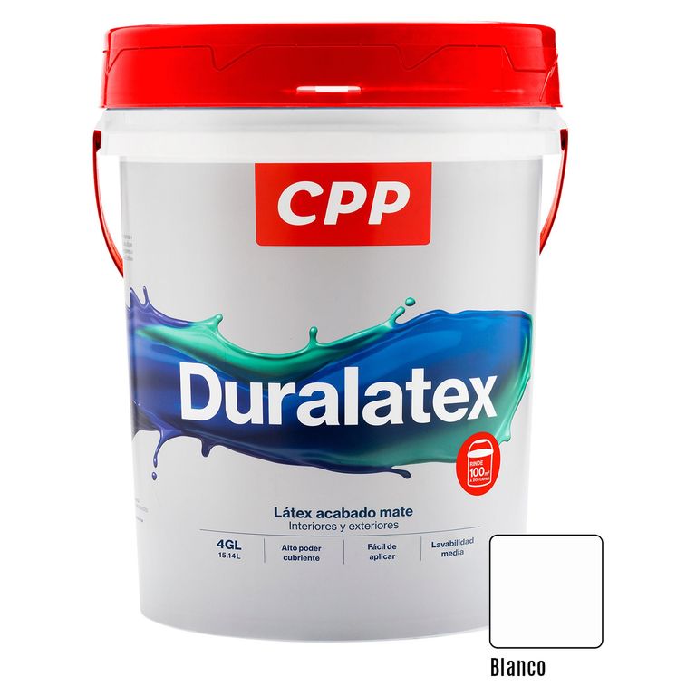 Pintura Látex CPP Duralatex Mate Blanco 4 Gl