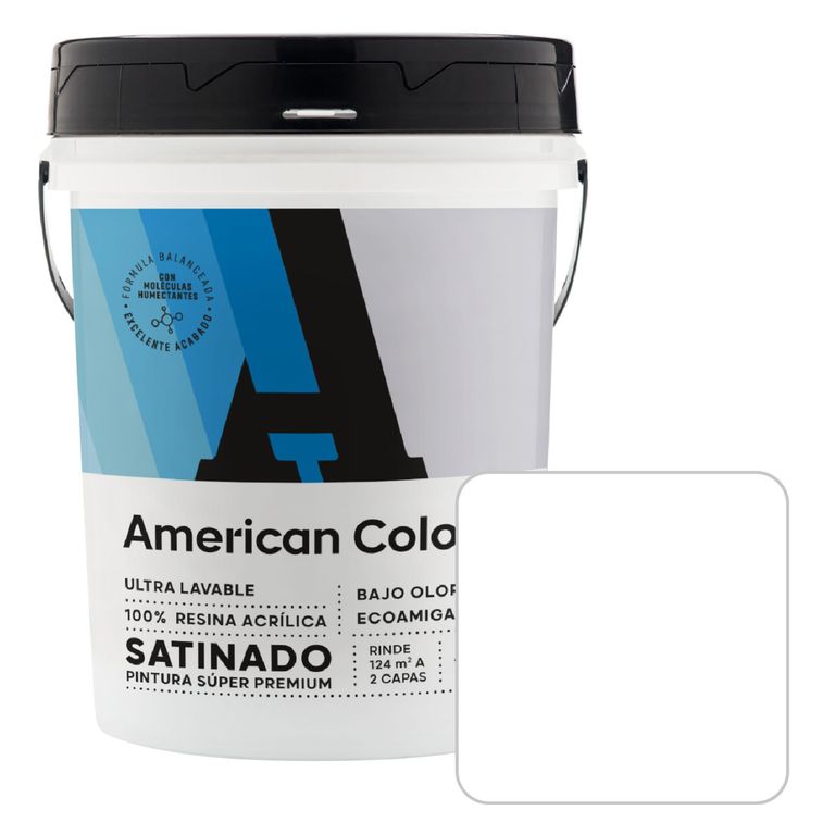 Pintura Látex American Colors Satinado Blanco 4 Gl