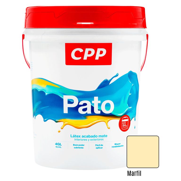 Pintura Látex CPP Pato Mate Marfil 4 Gl