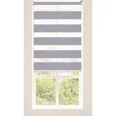 PLASTILISTO - Cortina Enrollable Día/Noche Zebra 120x160cm Gris Madera