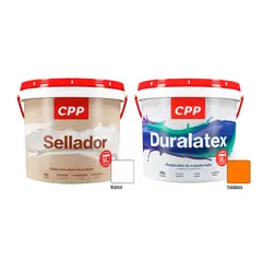undefined - Pintura Duralatex Naranja Calabaza 1GL + Sellador Cpp para Muros Blanco 1 GL