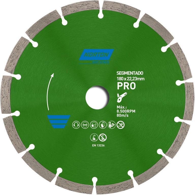 Disco de Corte Segmentado para cerámica 180 x 22.23mm Norton