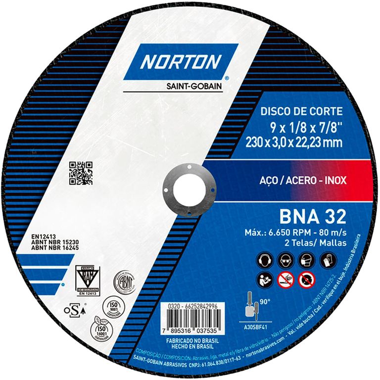 Disco de Corte Acero 230 x 22.23 mm Norton