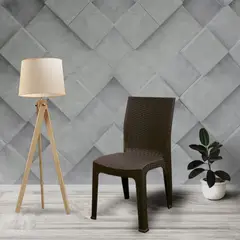 REYPLAST - Silla de Plástico Bora Bora tipo Ratan Marrón