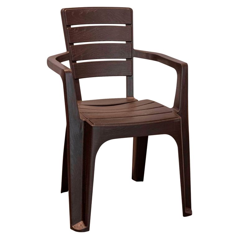 Silla de Plástico Robles con Brazos Marrón