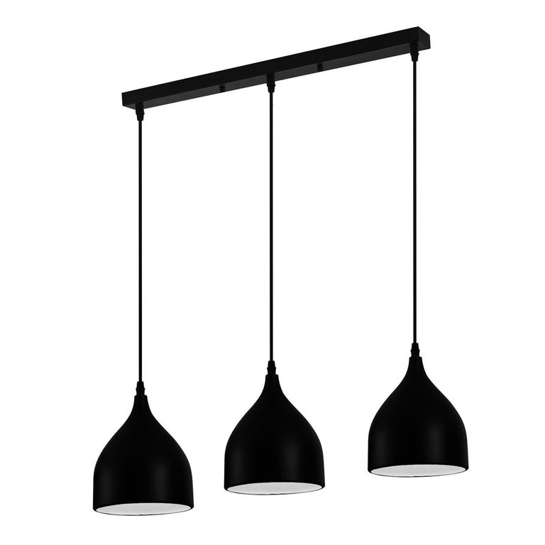 Lámpara Colgante de Techo 3 Luces Rino Negra