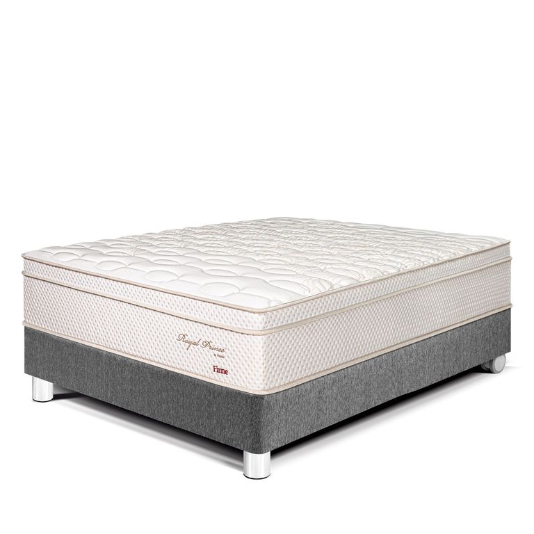 Cama Royal Prince Firme 2 Plz Gris + 2 Almohadas