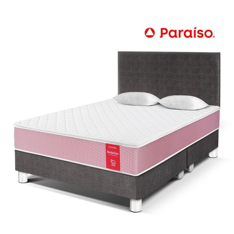Dormitorio Medallón Ergo Queen + 2 Almohadas + Protector