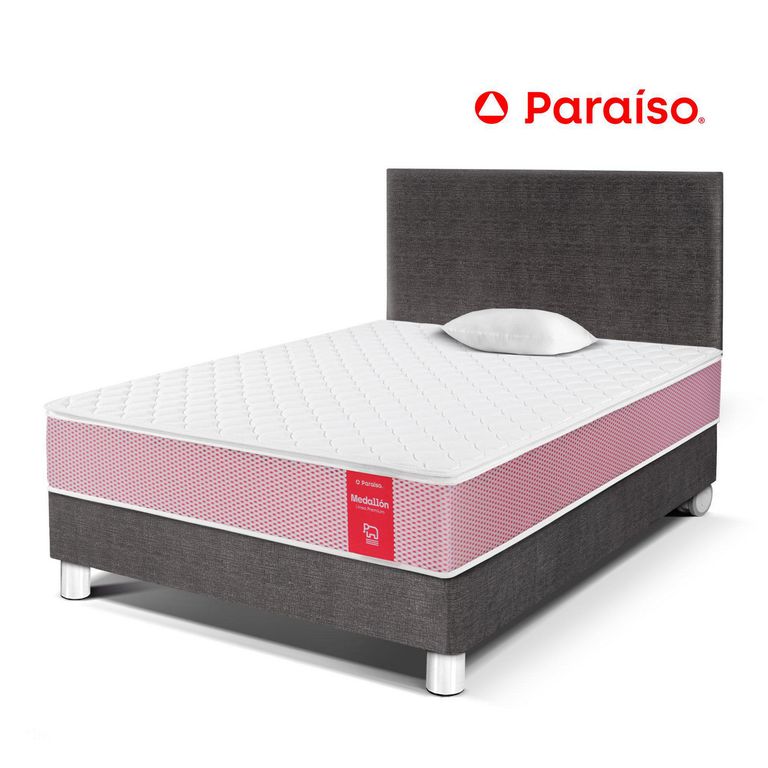 Dormitorio Medallón Ergo 1.5 Plazas + Almohada + Protector