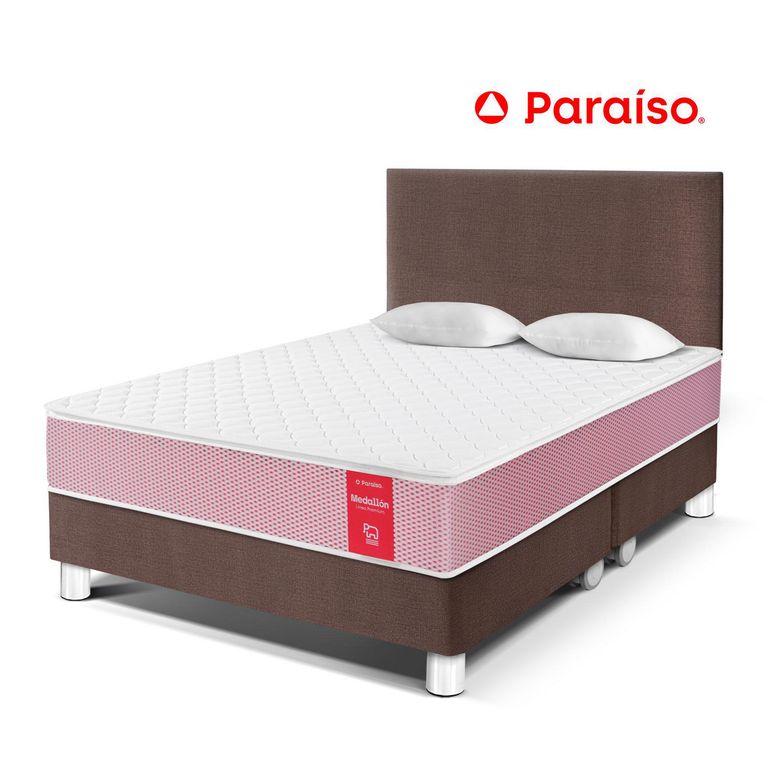 Dormitorio Medallón Ergo Queen + 2 Almohadas + Protector