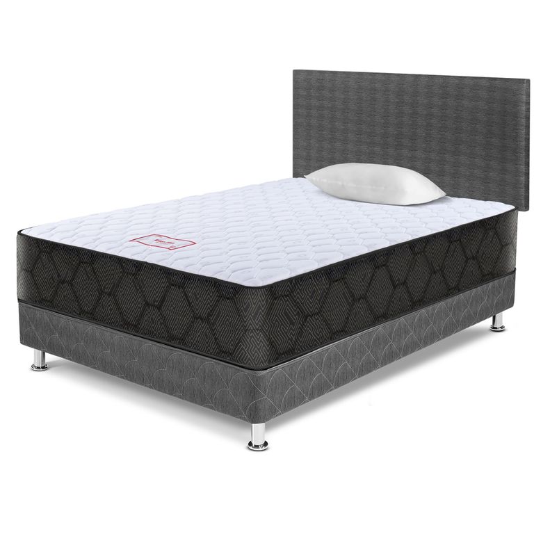 Dormitorio Edén 1.5 Plazas Gris + Almohada + Protector