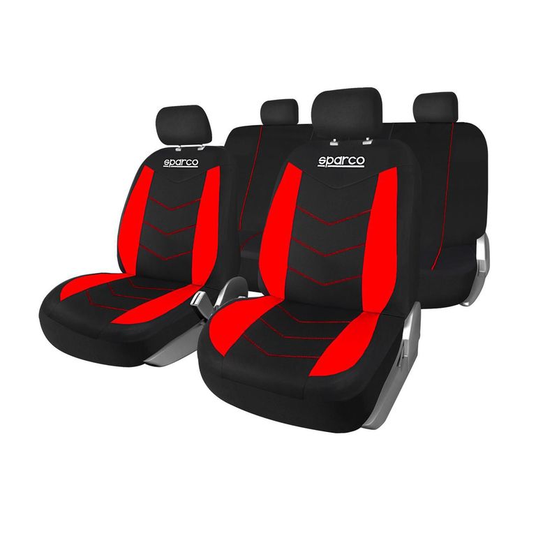 Set de Fundas para Asiento de Autos Negro/Rojo