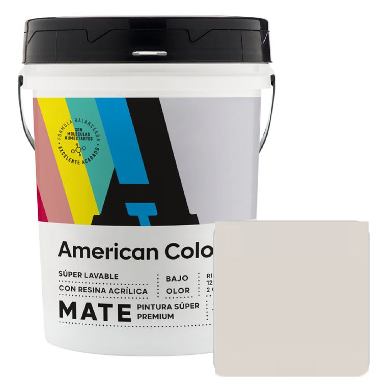 Pintura Látex American Colors Mate Blanco Ostra 4 Gl