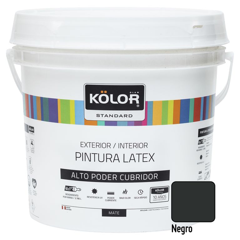 Pintura Kolor Latex Standar Negro 1GL