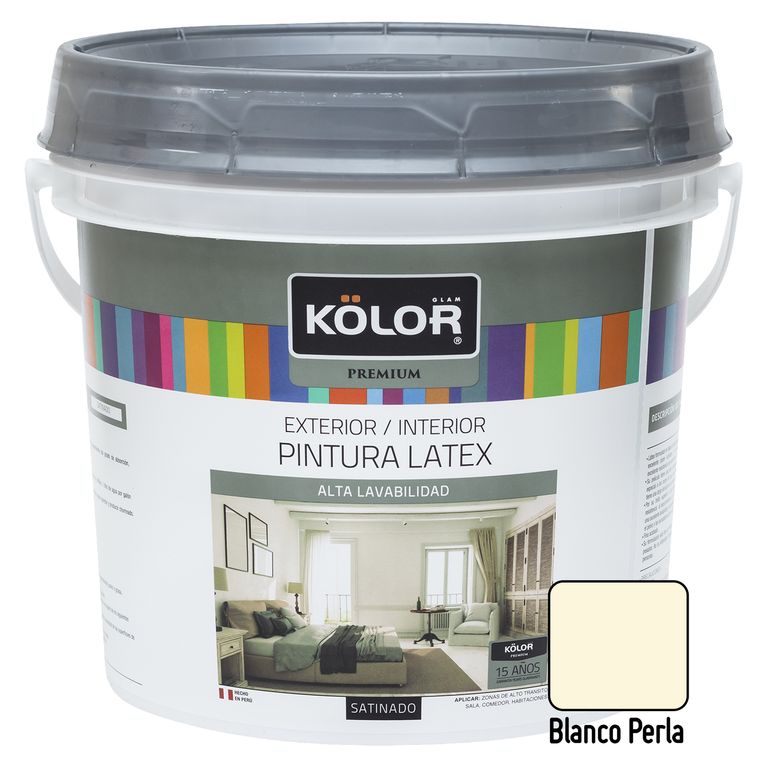Pintura Kolor Premium Satinado Blanco Perla 1GL