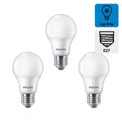 PHILIPS - Pack x3 Focos LED Ecohome LedBulb Luz Fría 14W