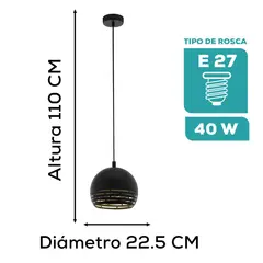 EGLO - Luminaria Colgante Camastra E27 1x40w H1100 Ø225