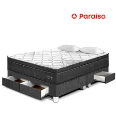 PARAISO - Cama con Cajones Pocket Star Queen + 2 Almohadas + Protector