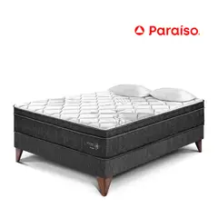 PARAISO - Cama Europea Pocket Star 2 Plazas + 2 Almohadas + Protector