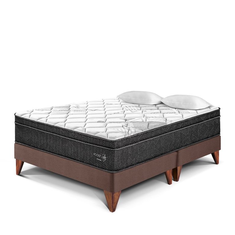 Cama Europea Pocket Star Queen + 2 Almohadas + Protector