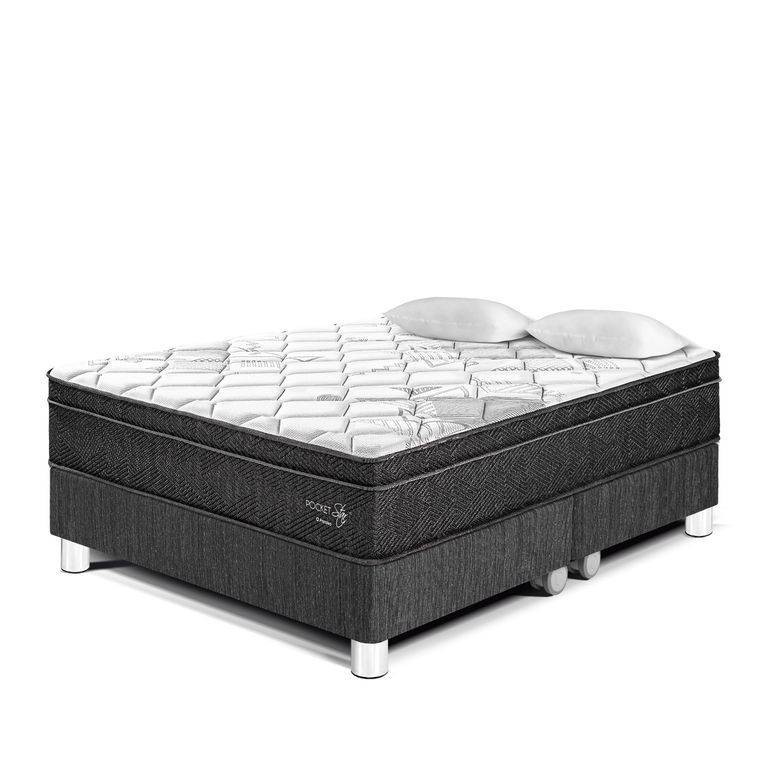 Cama Pocket Star Queen + 2 Almohadas + Protector