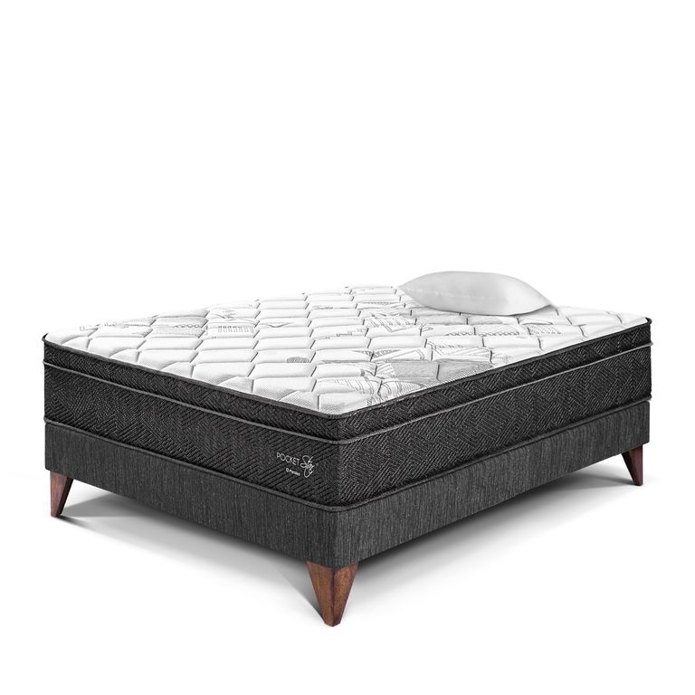 Cama Europea Pocket Star 1.5 Plazas + Almohada + Protector