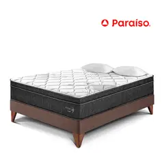 PARAISO - Cama Europea Pocket Star 2 Plazas + 2 Almohadas + Protector