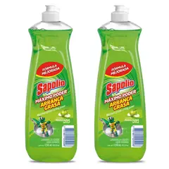 SAPOLIO - Lavavajilla Líquido Manzana 1250Ml Pack x2