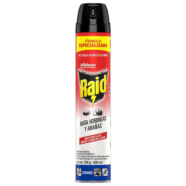 Insecticida Raid Aerosol 400ml Hortmigas/Aarañas