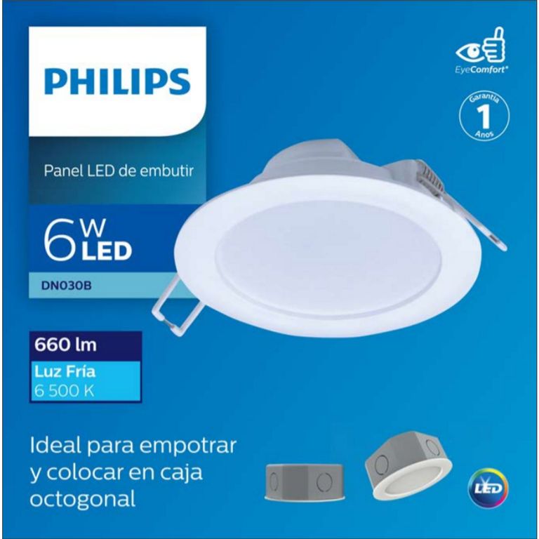 Down Empotrable Caja Octogonal Luz Fría 6W