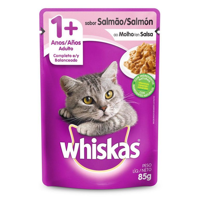 Whiskas Alimento Húmedo para Gato Adulto Sabor Salmón 85 kg