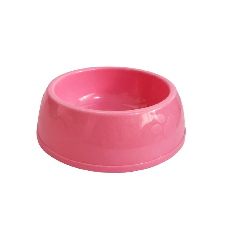 Plato Redondo para Perros Plástico Rosado 18x6x18cm