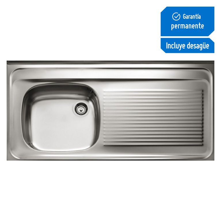 Lavadero de Cocina Acero Inoxidable Teka 1 Poza con Escurridero 100x50cm