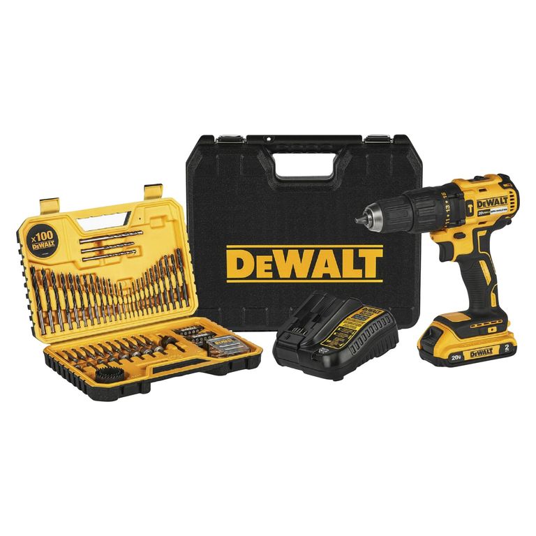 Taladro Percutor Inalambrico Dewalt 1/2" 20V + 100 Accesorios BRUSHLESS DCD7781S2A