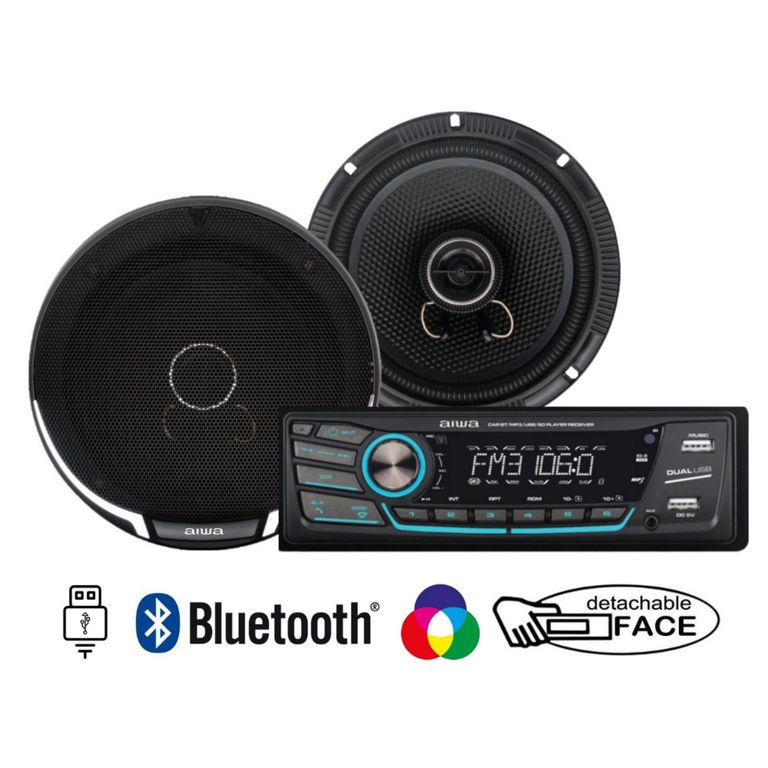 Combo Autoradio + Parlante Aiwa Bluetooth