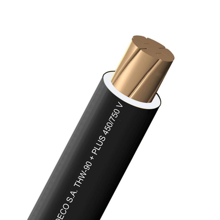 Cable THW-90 Plus 8 AWG Indeco 450/750V Negro 100 Metros