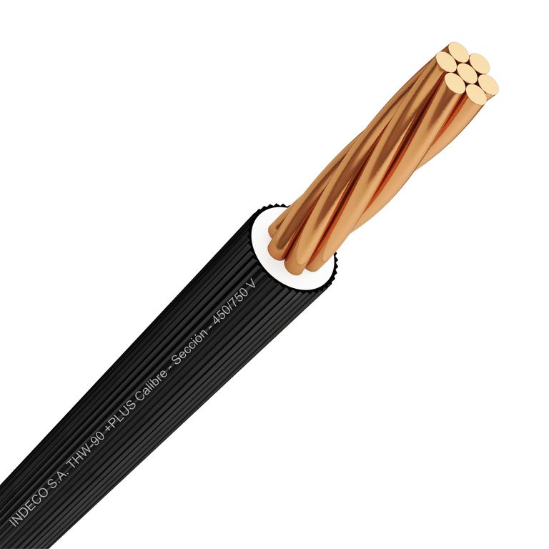 Cable THW-90 Plus 10 AWG Indeco 450/750V Negro 100 Metros