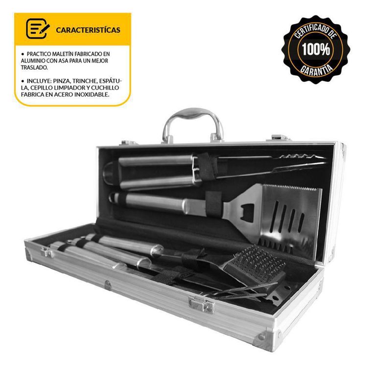 Maletín De Aluminio BBQ X5 Piezas