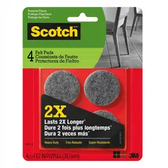 SCOTCH - Pads de Felpa Super Resistentes Circulares Negro 3.8 cm.