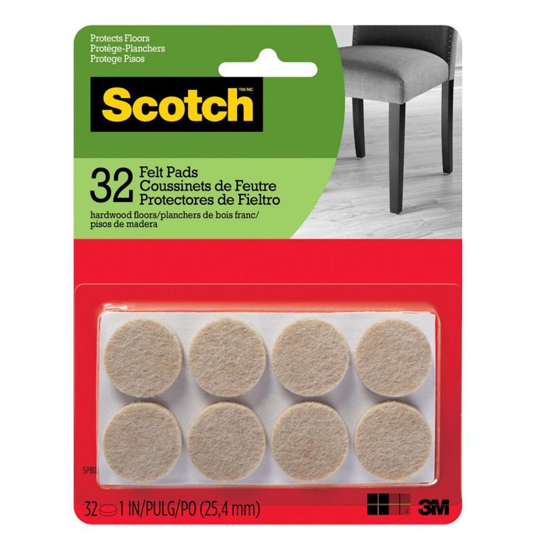Pads de Felpa Circulares Beige 2.5x2.5 cm. x 32 unid.
