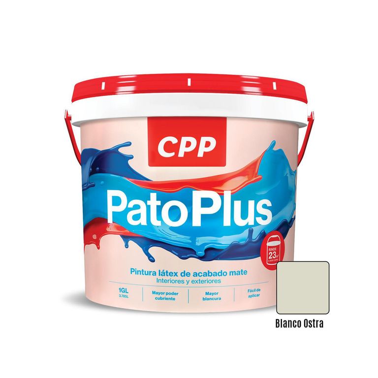 Pintura Látex CPP Pato Plus Mate Blanco Ostra 1 Gl