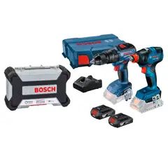 BOSCH - Kit de Puntas y Dados para Atornillar 36 Piezas Impact Control + Taladro Atornillador Percutor GSB 18V-50 BRUSHLESS + Llave Impacto 18V GDX 18V-200 BRUSHLESS + 2 Baterías + 1 Cargador + 1 Maletín