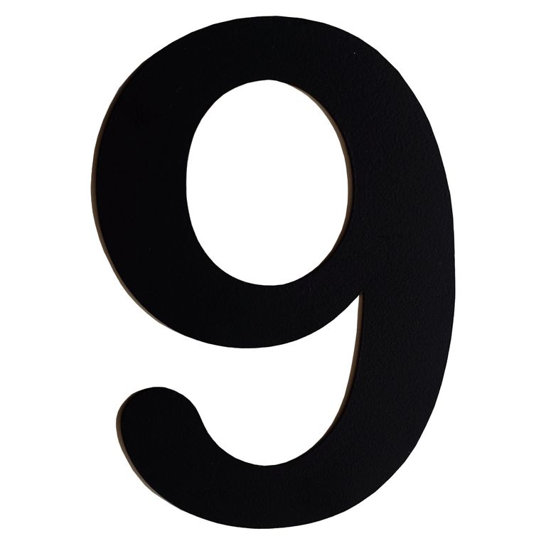 Número 9 Metálico Negro