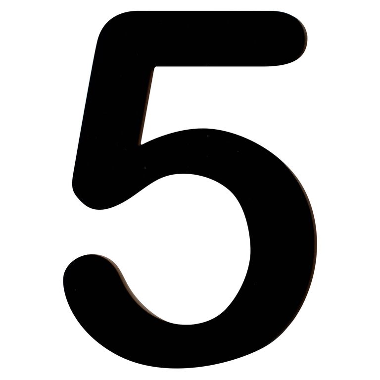 Número 5 Metálico Negro