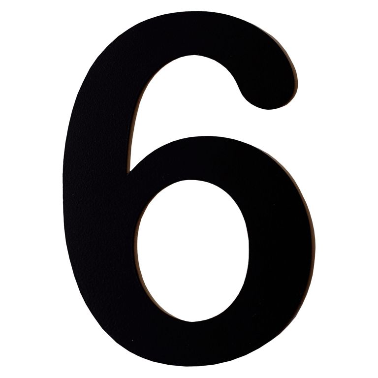 Número 6 Metálico Negro