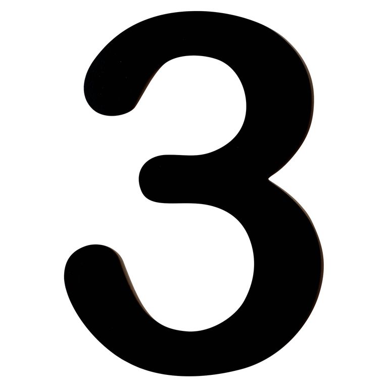Número 3 Metálico Negro