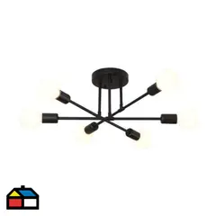 LIGHTECH - Lámpara de Techo Galia Black E27 6L