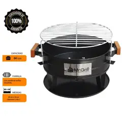 MR GRILL - Parrilla a Carbón Portátil 300 37.5x24.5cm