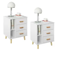 MUEBLES GAUDI - Set x2 Velador Sayani Blanco