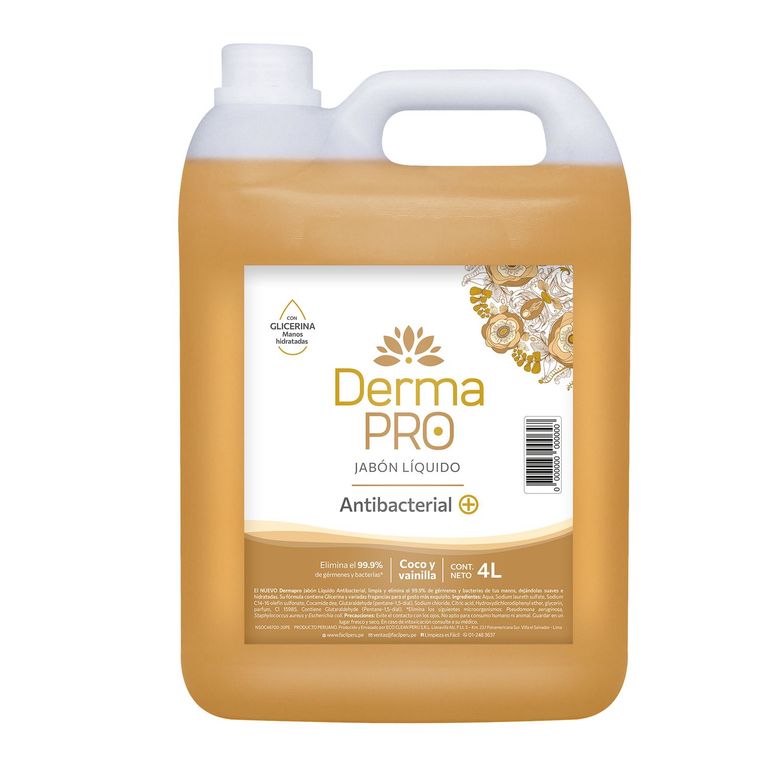 Jabón Líquido Antibacterial Coco Y Vainilla 4L